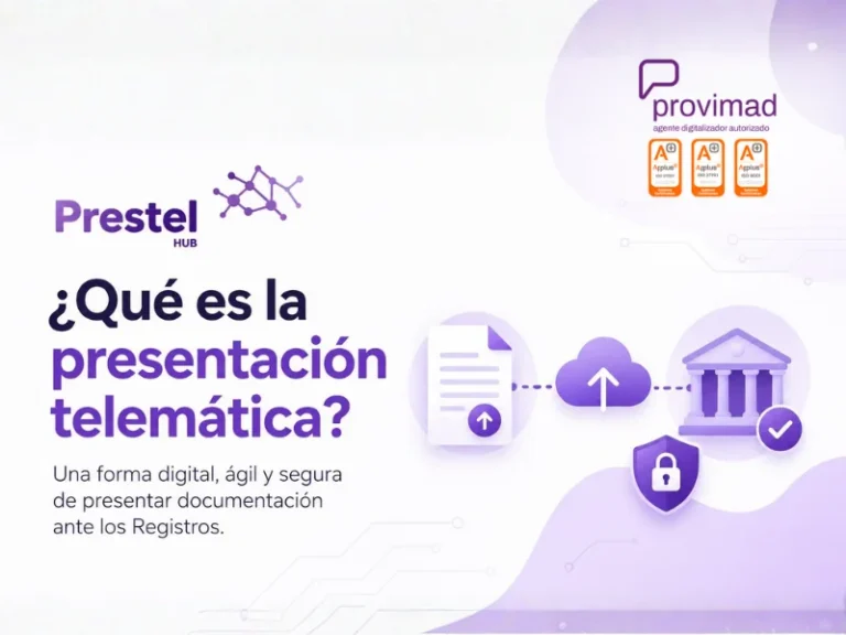 que es la presentacion telematica en el Registro